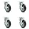 Service Caster 5 Inch Thermoplastic Rubber Wheel Swivel Top Plate Caster Set with Brake SCC SCC-20S514-TPRB-TLB-TP3-4 - alternate 1